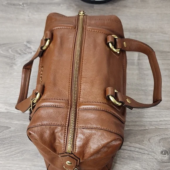 COACH Ashley Madison English Tan Convertible Leather Satchel - Picture 7 of 14